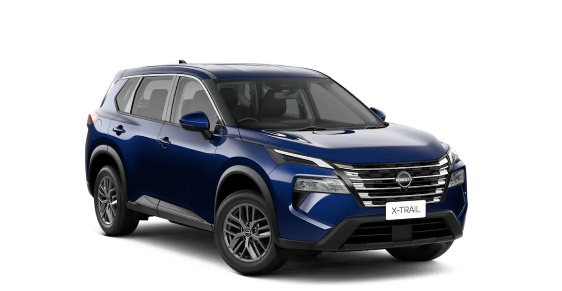 Nissan X-Trail 2.5 Visia Xtronic CVT 2WD in blue, front three quarter view
