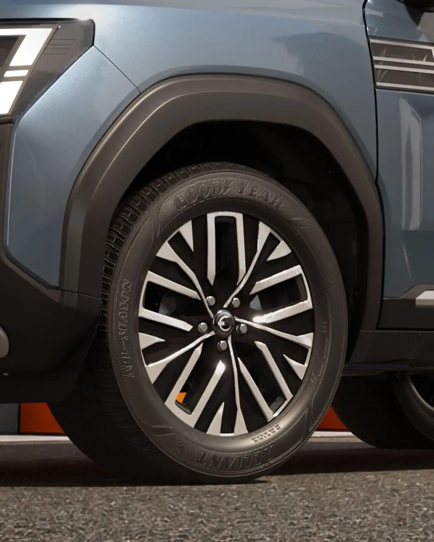 Nissan Tekton wheel and tyre close-up