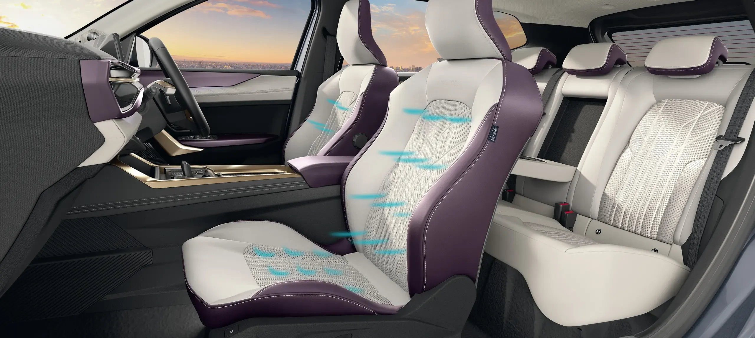 Ventilated front seats and rear bench in the Nissan Tekton